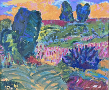 Landschaft mit Buschwerk - Künstlernachlass Prof. Norbert Hornig